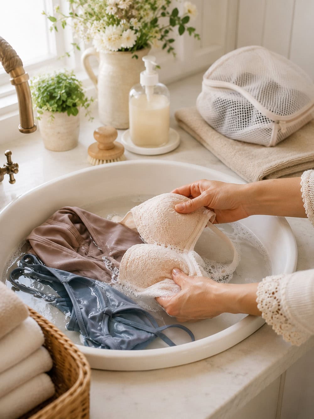 Bras, Swimsuits and Clothing With Elastic surface that should not be cleaned with vinegar from The Cottage Market