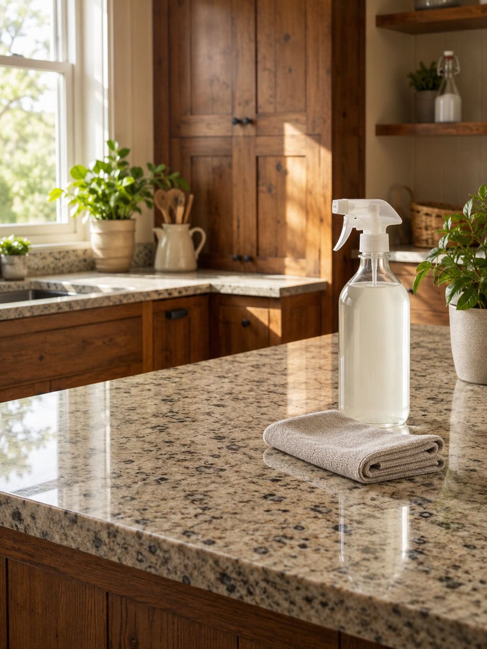 Granite and Other Sealed Stone Countertops surface that should not be cleaned with vinegar from The Cottage Market