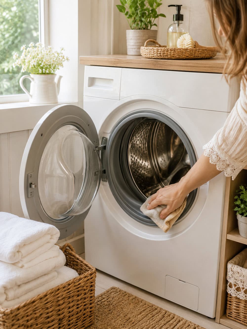 The Inside of Your Washing Machine surface that should not be cleaned with vinegar from The Cottage Market