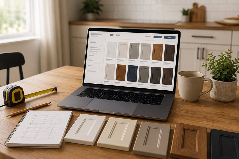 Ordering replacement RTF cabinet doors online with custom measurements