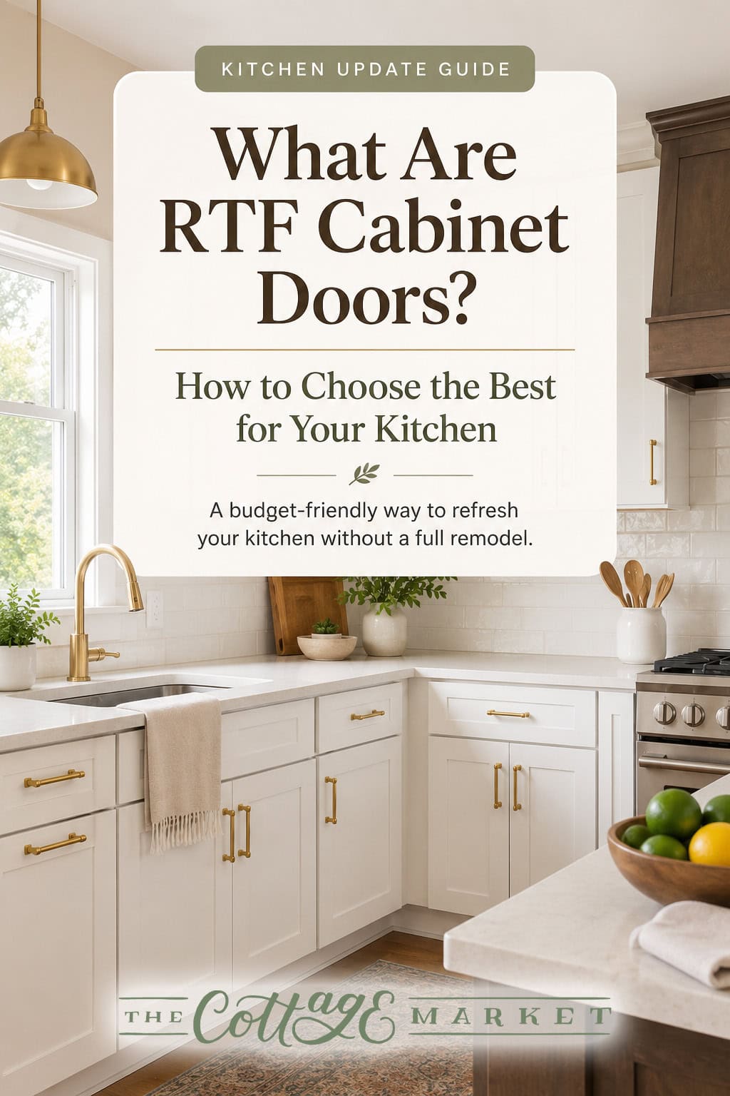 RTF cabinet doors kitchen update Pinterest tower image from The Cottage Market