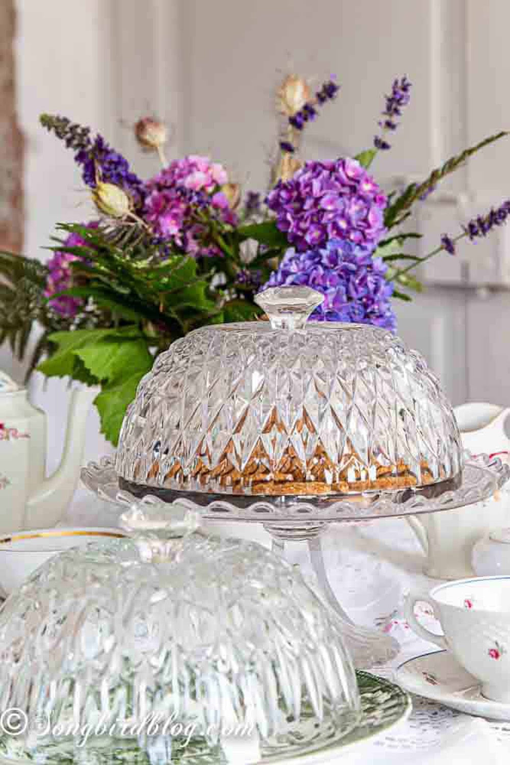 Crystal Bowls Turned Into Elegant Cake Domes thrift store upcycle idea