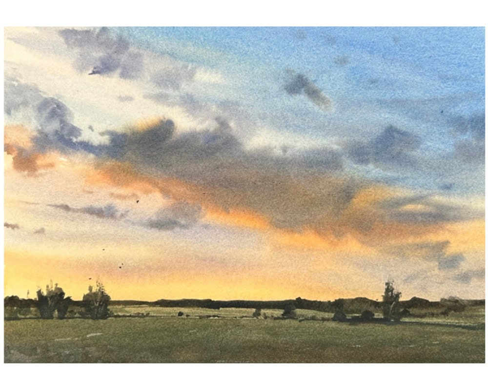 Watercolor Sunset Tutorial watercolor tutorial for beginners