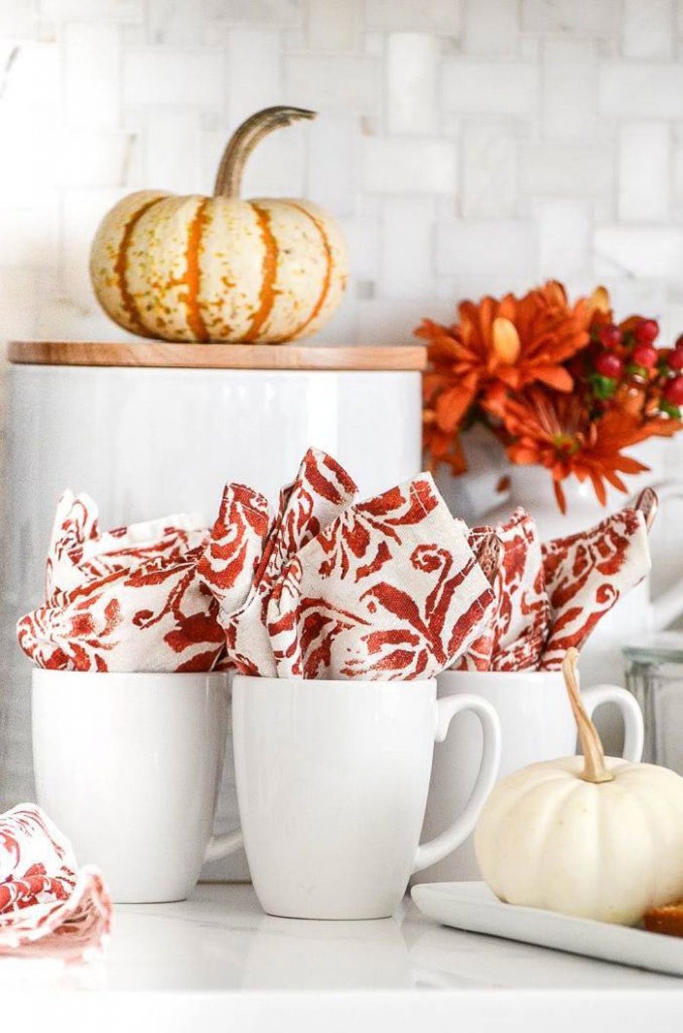 Easy Pretty Fall Coffee Bar easy fall decorating idea featured on The Cottage Market