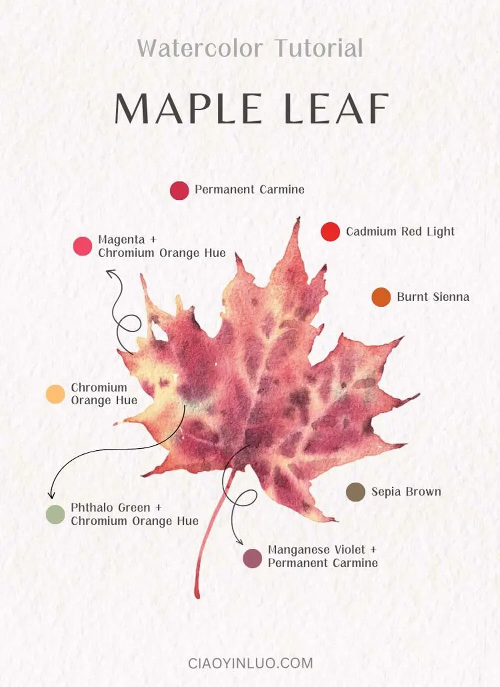 Watercolor Maple Leaf Tutorial watercolor tutorial for beginners