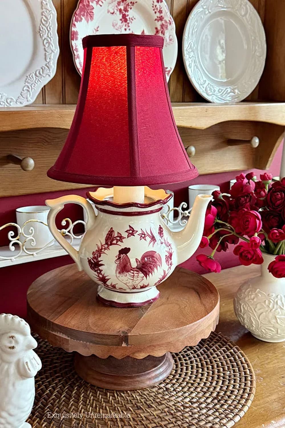 Tiny Vintage Teapot Turned Into a Lamp thrift store upcycle idea