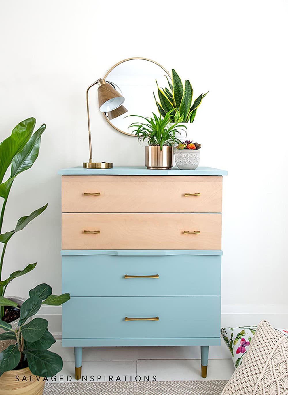 The Perfect Blue and a Friend blue thrift store furniture makeover from The Cottage Market