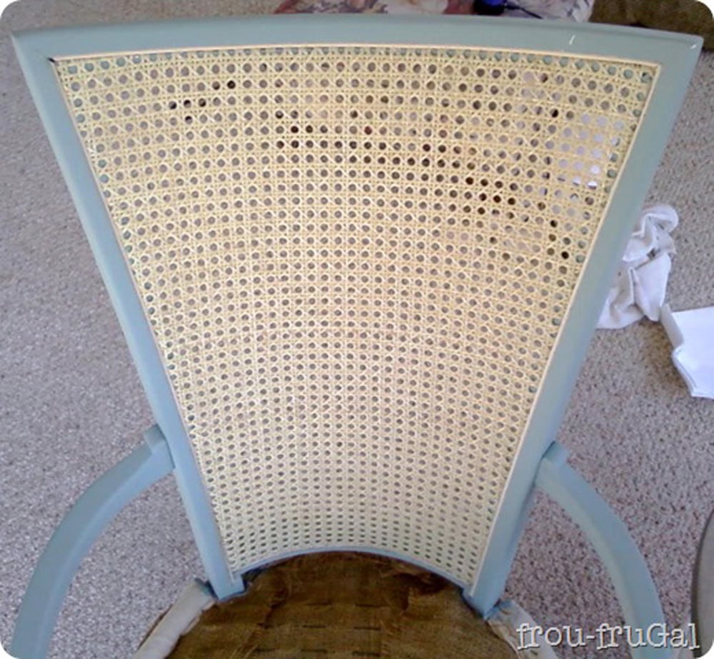 How to Replace Cane Webbing thrift store furniture repair and makeover tutorial