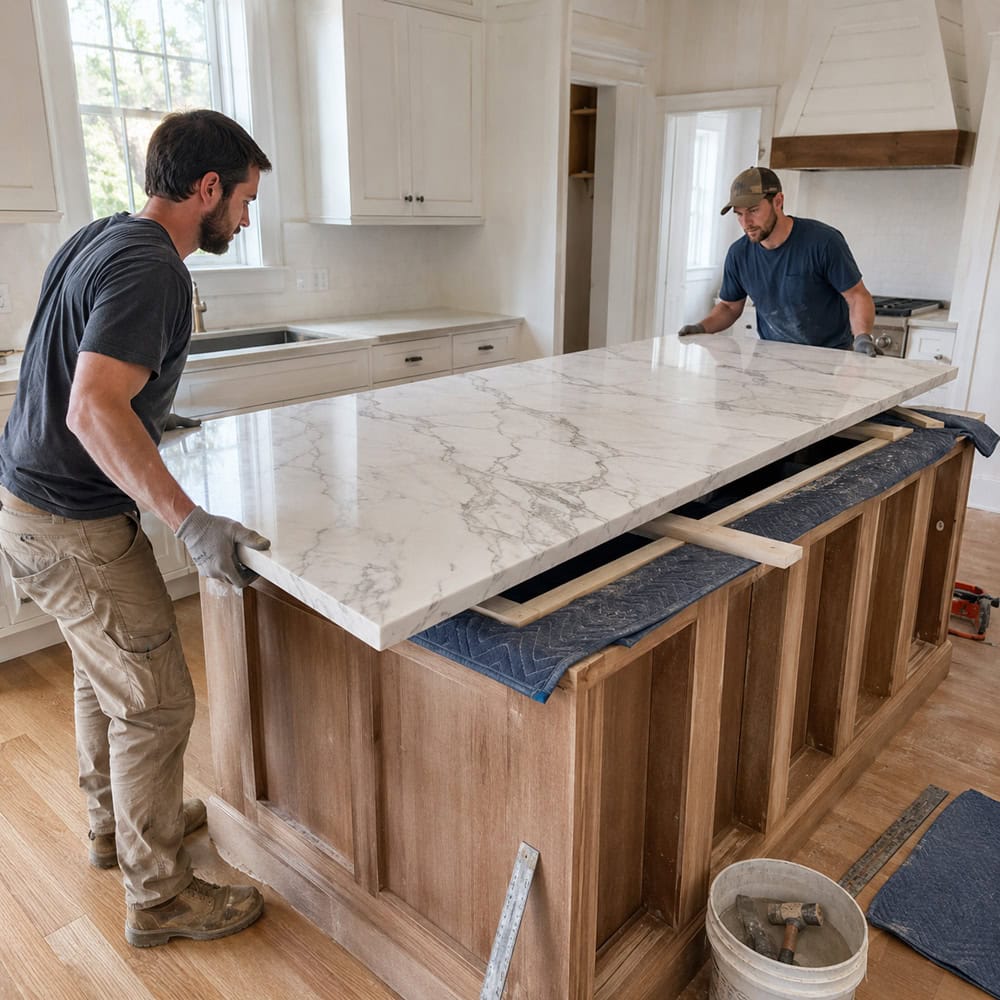 Marble countertop slab selection and professional fabrication planning