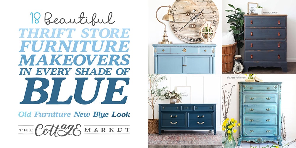 18 blue thrift store furniture makeovers from The Cottage Market