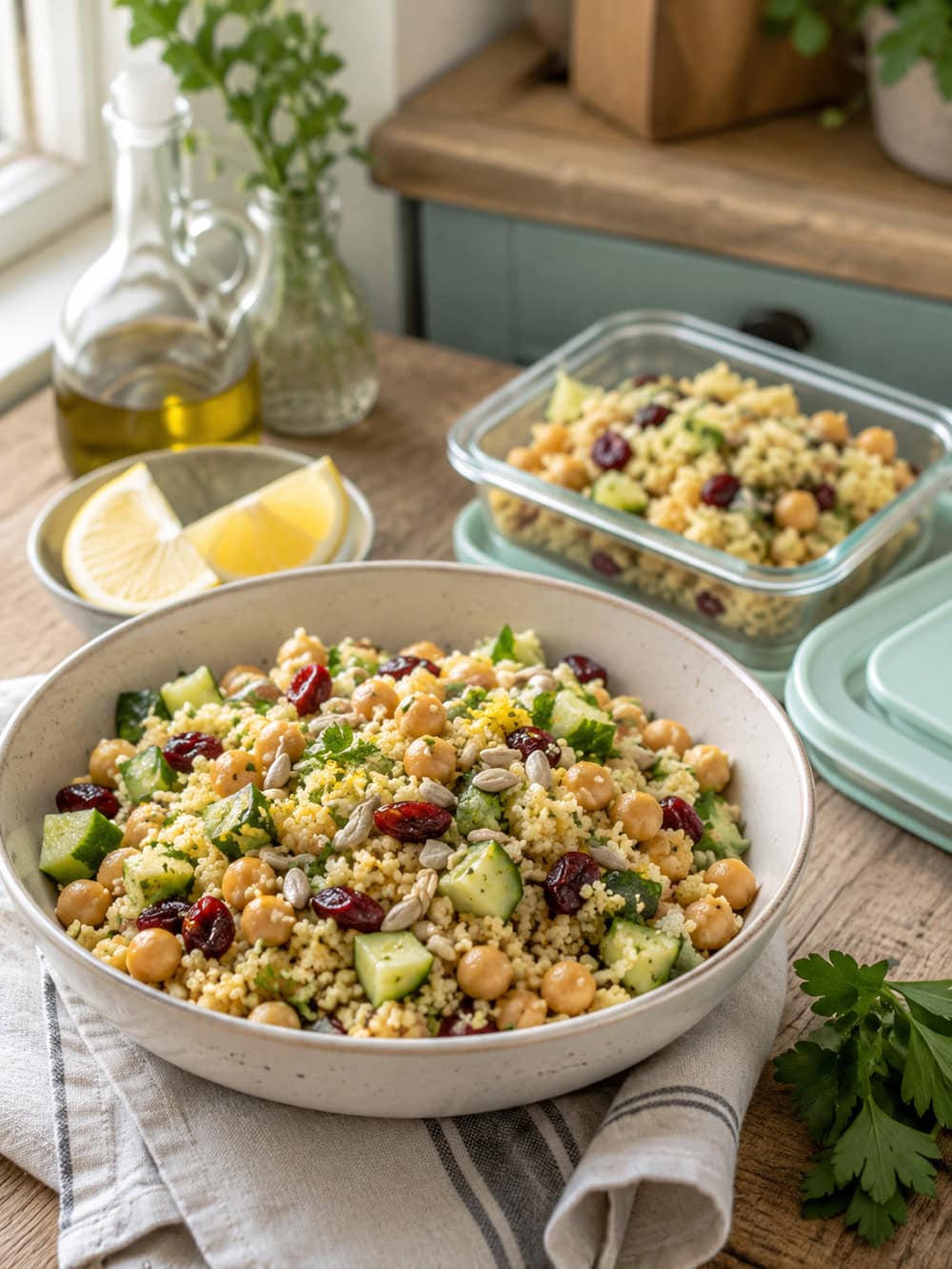 4. Couscous with Chickpeas and Dried Cranberries emergency lunch idea from The Cottage Market