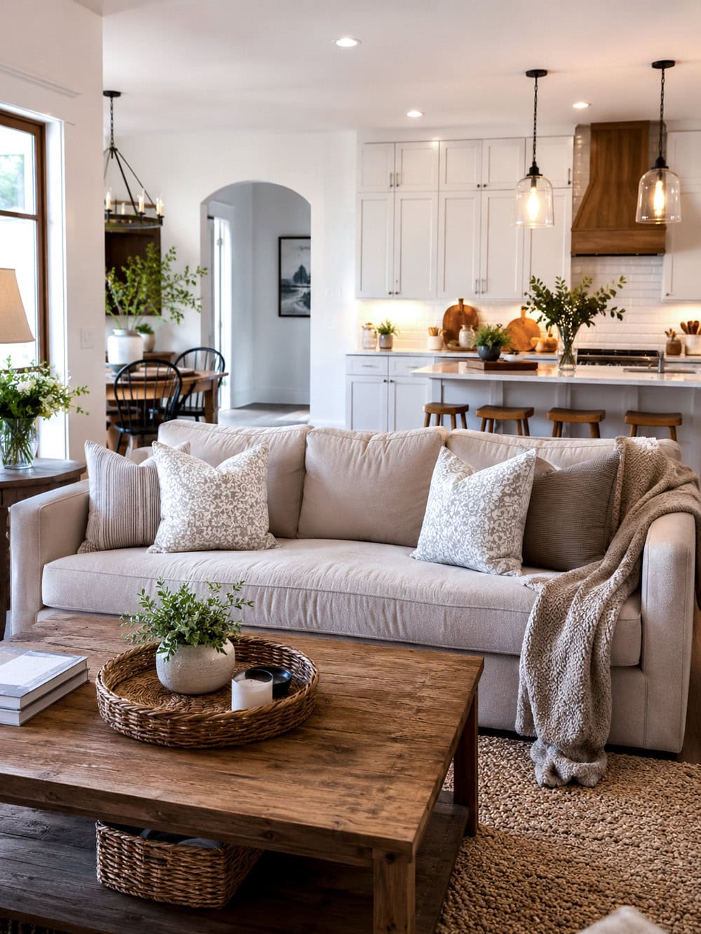 Clean and welcoming living space prepared for guests before a special event