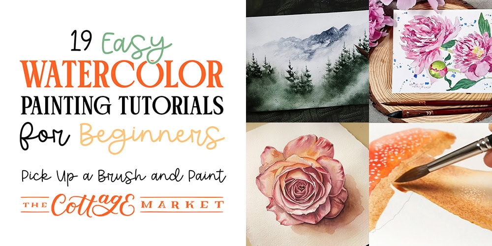 19 easy watercolor painting tutorials for beginners with flowers leaves landscapes fruit and Fall projects