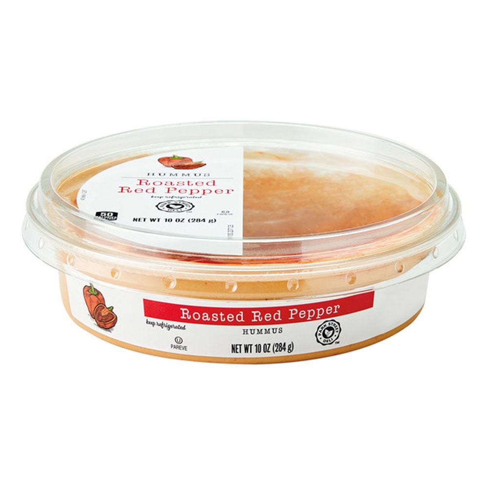 Park Street Deli Roasted Red Pepper Topped Hummus ALDI favorite under five dollars