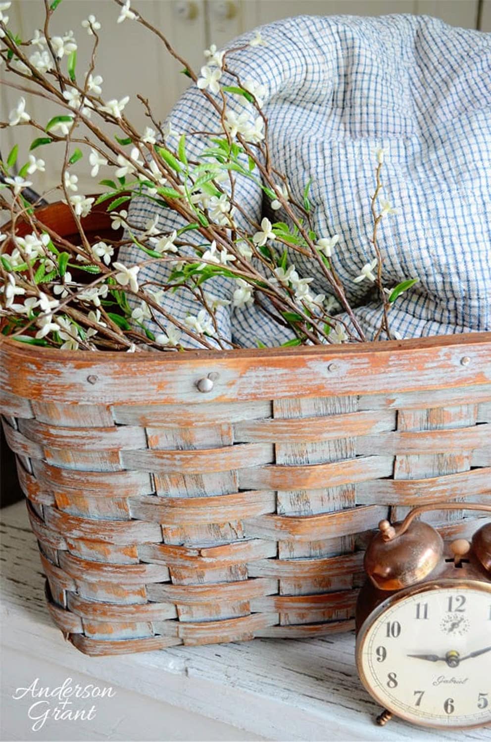 A Vintage Basket Filled With Flowers floral inspiration featured on The Cottage Market