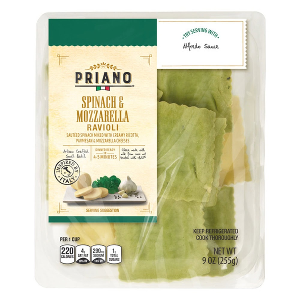 Priano Spinach and Mozzarella Ravioli ALDI favorite under five dollars