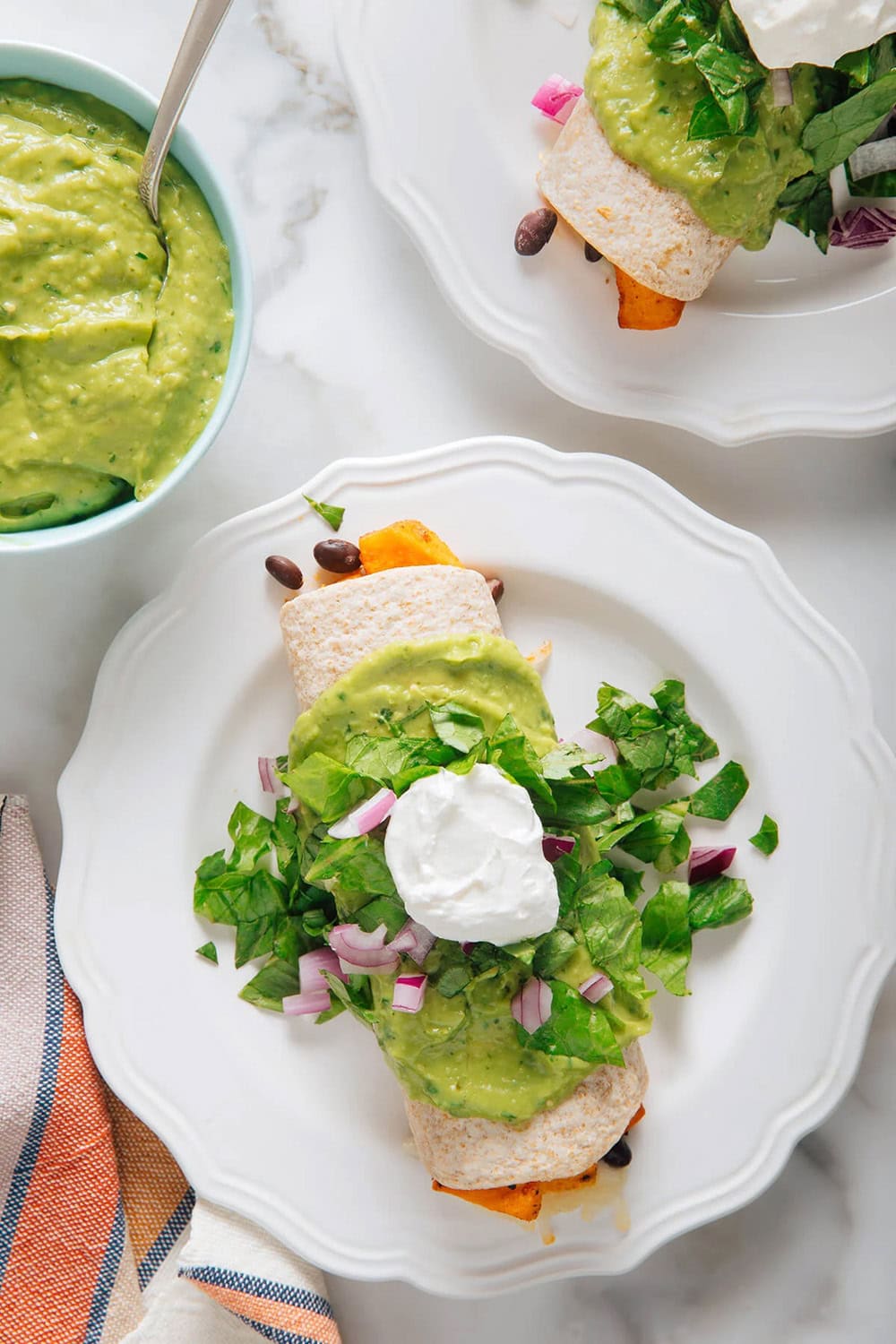 Sweet Potato Burritos With Avocado Salsa Verde featured in The Cottage Market Saturday Collection