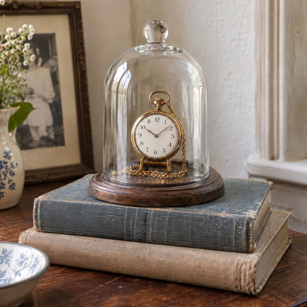 Cloches idea for displaying sentimental items at home
