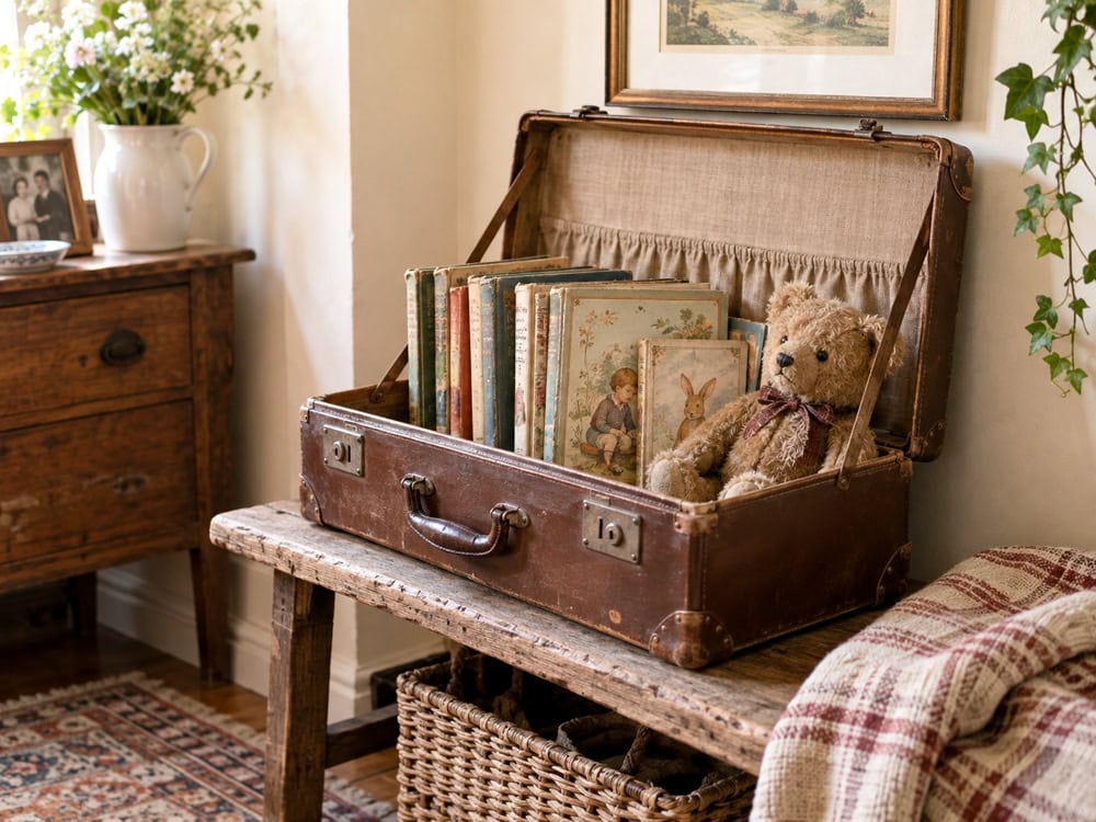 Vintage or Repurposed Furniture idea for displaying sentimental items at home