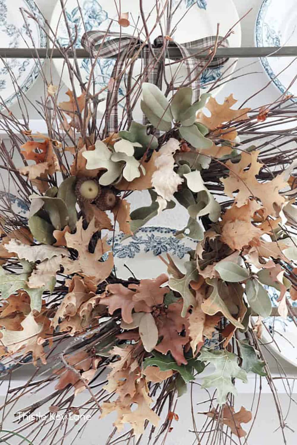 A Wreath Made With Foraged Leaves featured in The Cottage Market Saturday Collection