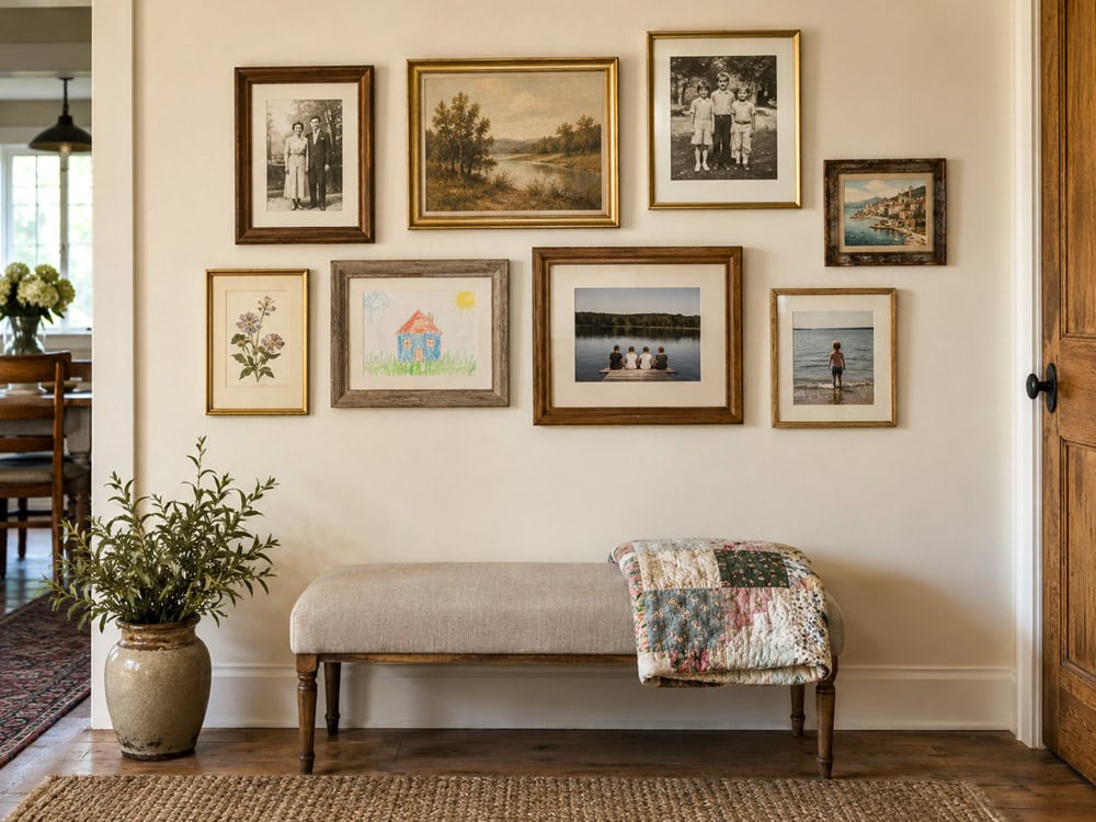 Gallery Wall idea for displaying sentimental items at home