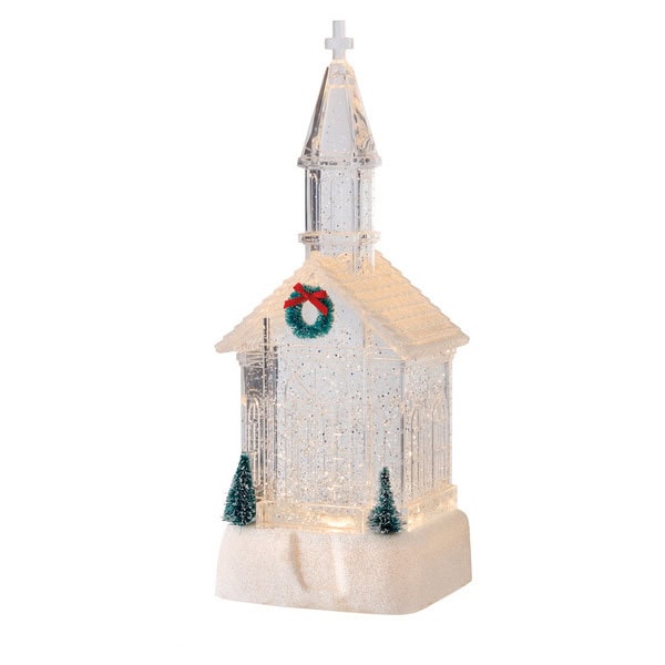Merry Moments LED Holiday Church Figurine