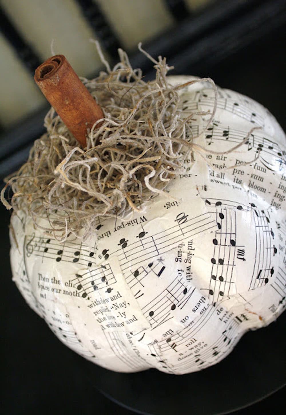 Sheet Music Decoupage Pumpkin by A Diamond in the Stuff