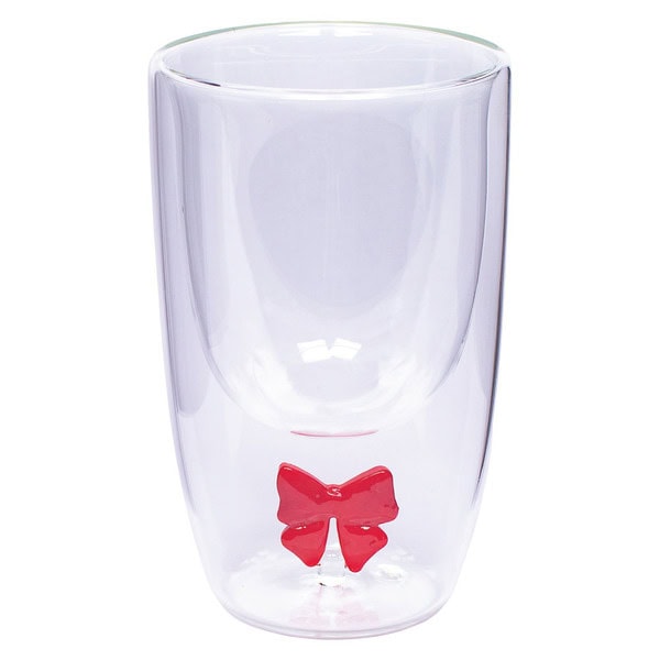 Merry Moments Red Bow Double Wall Icon Glass