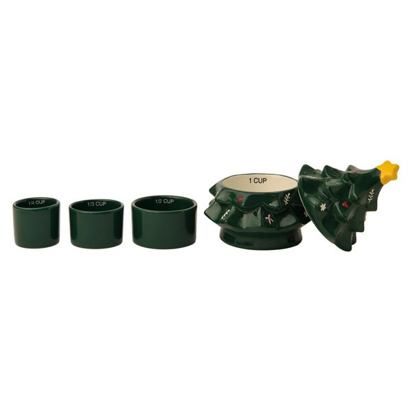 Merry Moments Green Tree Measuring Cups