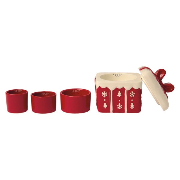Merry Moments White Tree Measuring Cups