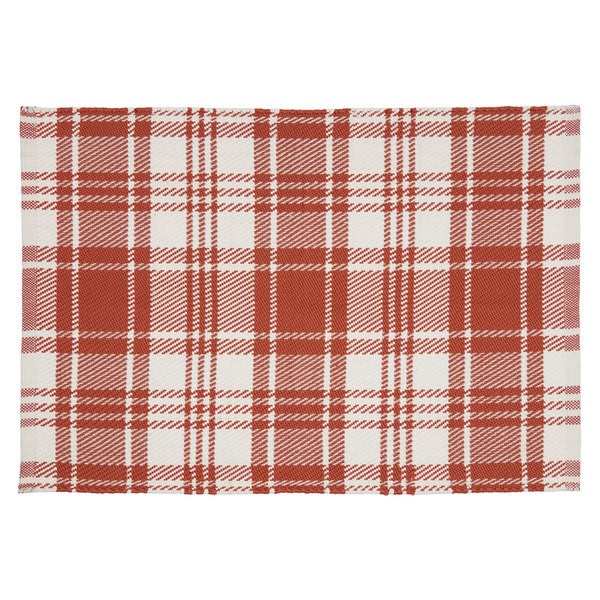 Kirkton House Redwood Plaid Handwoven Layering Rug