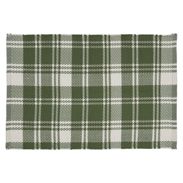 Kirkton House Green Plaid Handwoven Layering Rug