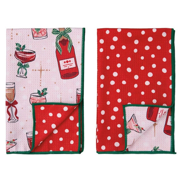 Crofton Christmas Cocktail Microfiber Kitchen Towels