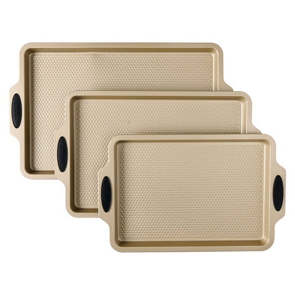 Crofton Gold Diamond Pattern Cookie Sheet Set