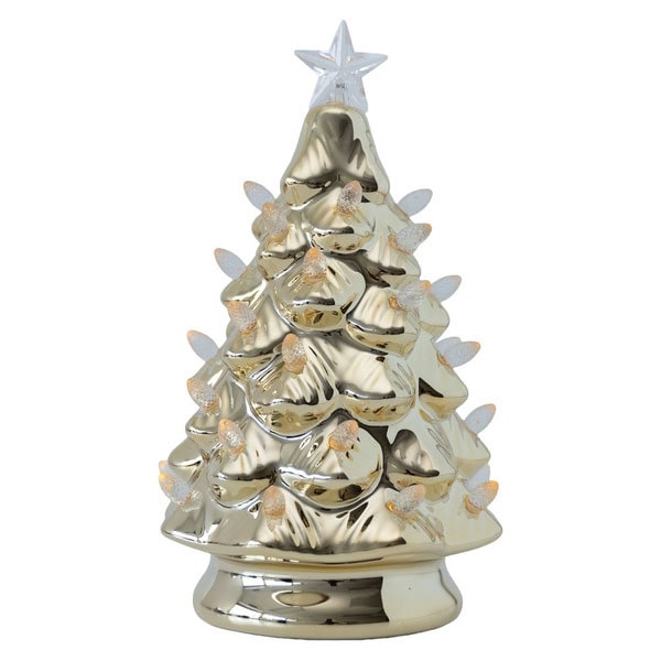 Merry Moments LED Nostalgic Gold Tree Figurine