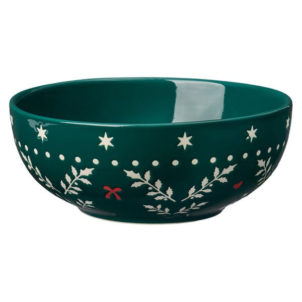 Merry Moments Green Christmas Tree Bowl