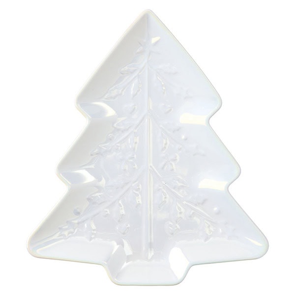 Merry Moments Iridescent Christmas Tree Plate