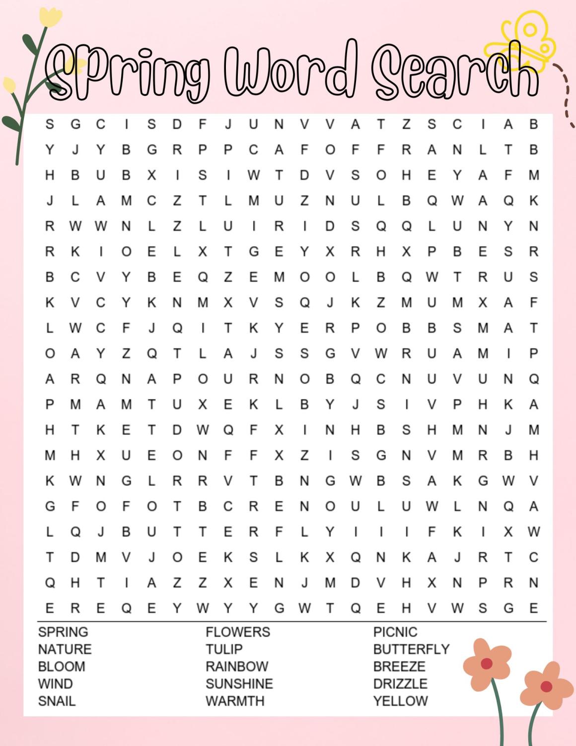 Spring Word Search The Cougar Press
