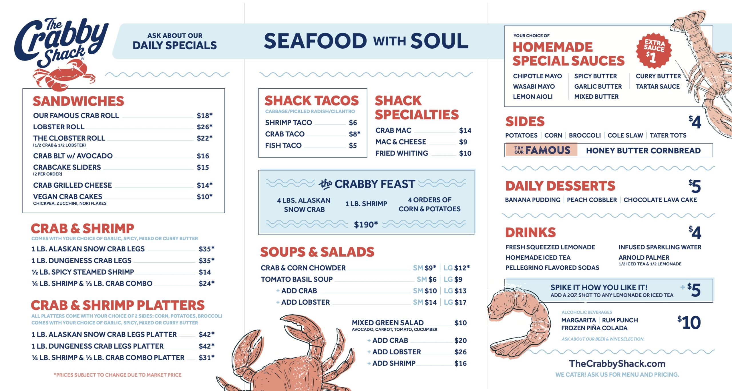Menu The Crabby Shack