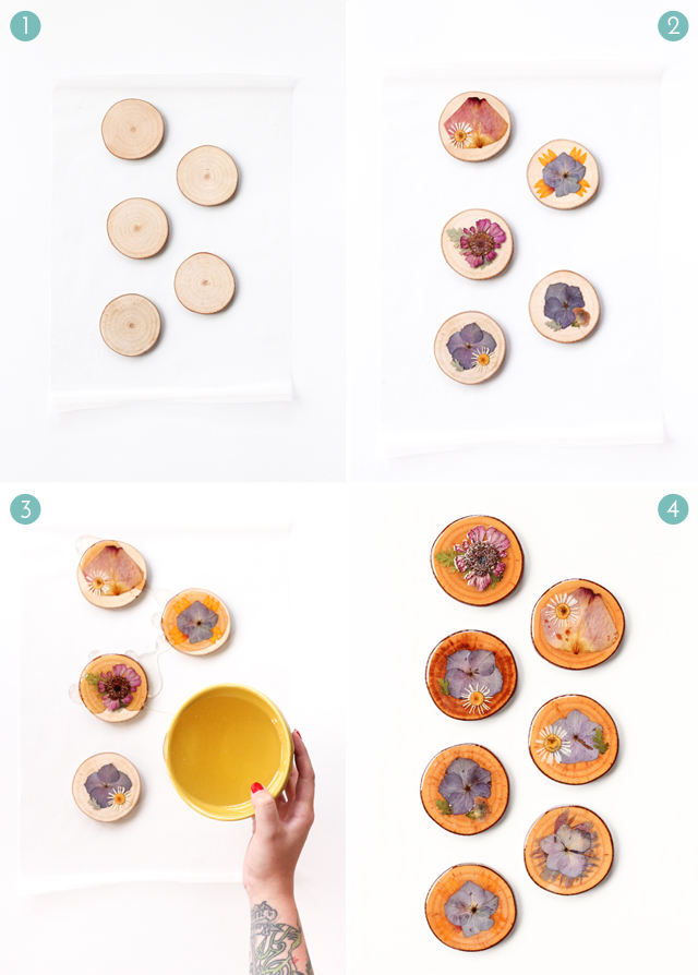 DIY Dried Flower Coasters (click through for tutorial!) The Crafted Life