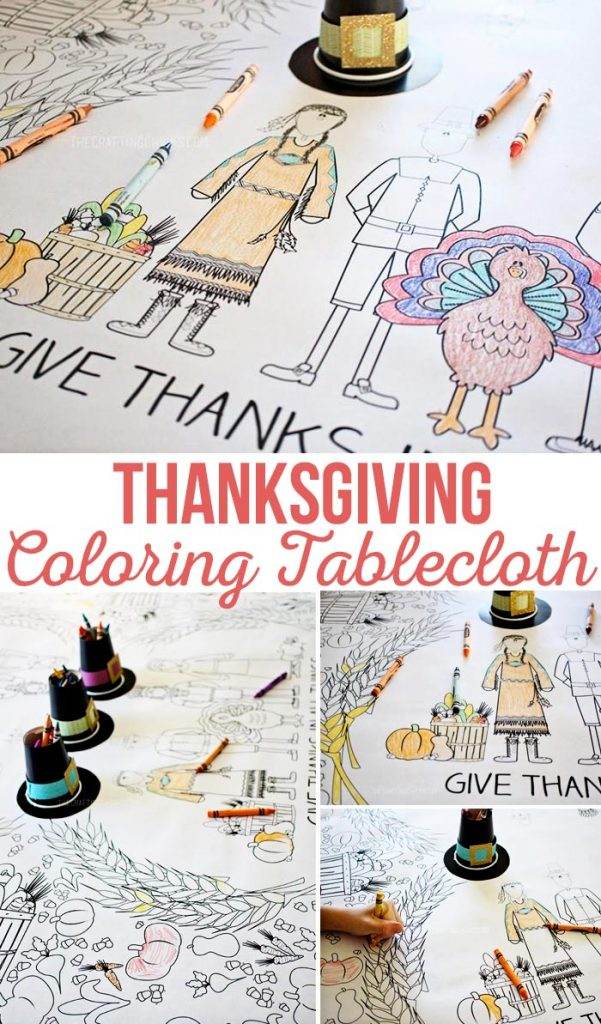 Thanksgiving Coloring Tablecloth The Crafting Chicks