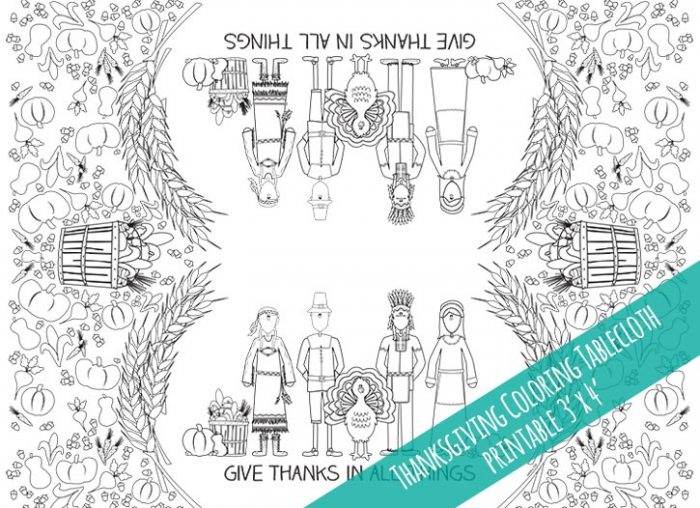 Thanksgiving Coloring Tablecloth The Crafting Chicks