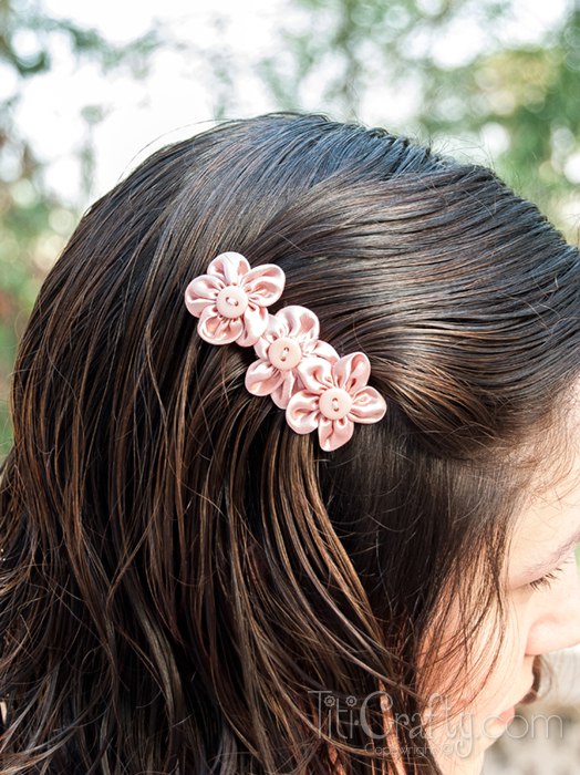 DIY Fabric Flower Hair Clips The Crafting Nook by Titicrafty