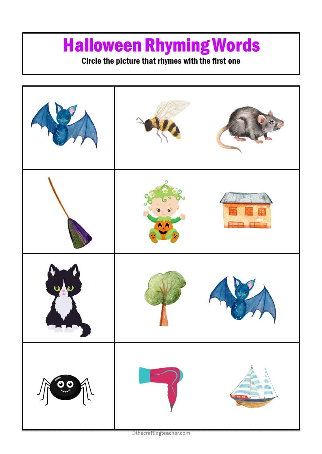Halloween Rhyming Words - The Crafting Teacher