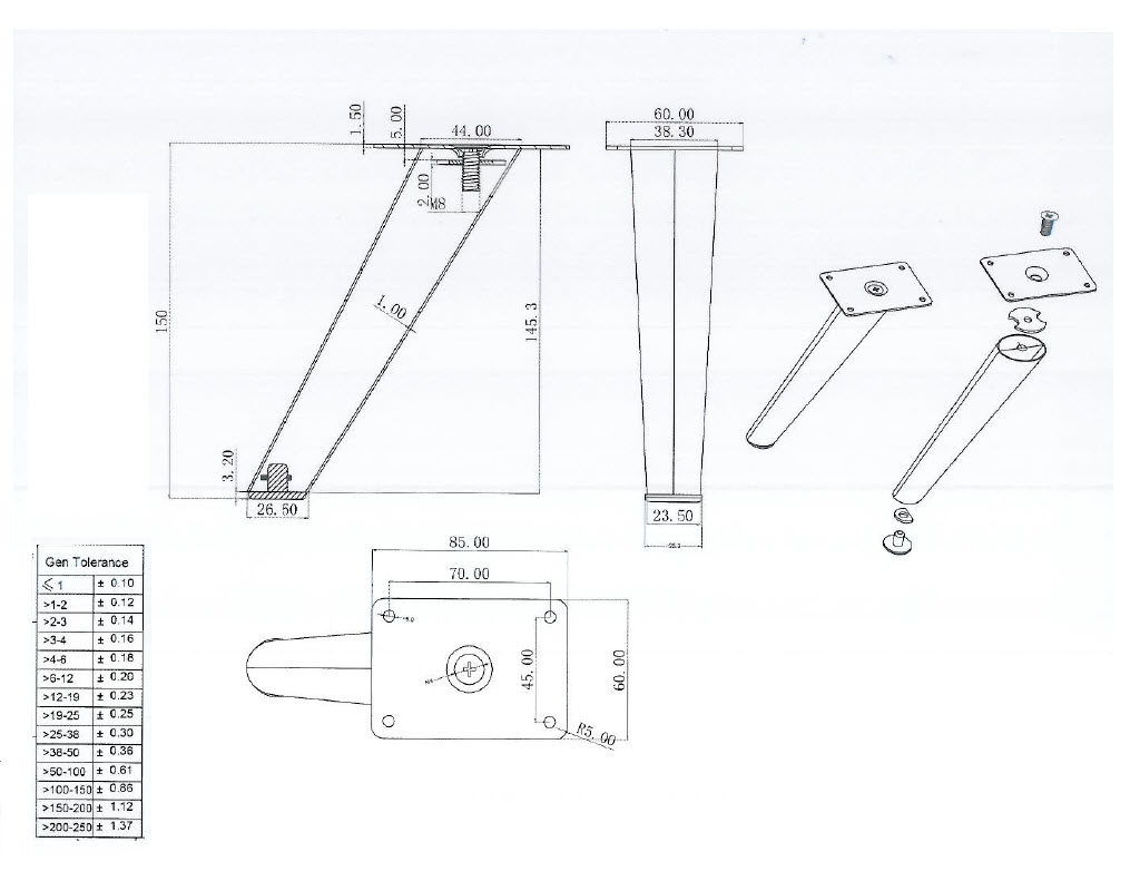 Contemporary Furniture Leg 591 Craft Supply
