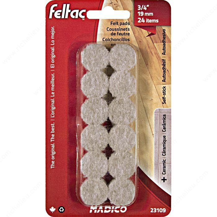 FELTAC® HeavyDuty SelfAdhesive Round Felt Pads Craft Supply
