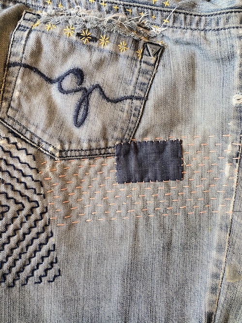 How to Mend your Jeans using Sashiko Stitching — The Crafty Mummy