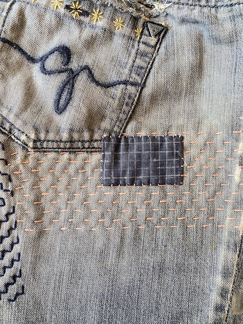 How to Mend your Jeans using Sashiko Stitching • The Crafty Mummy