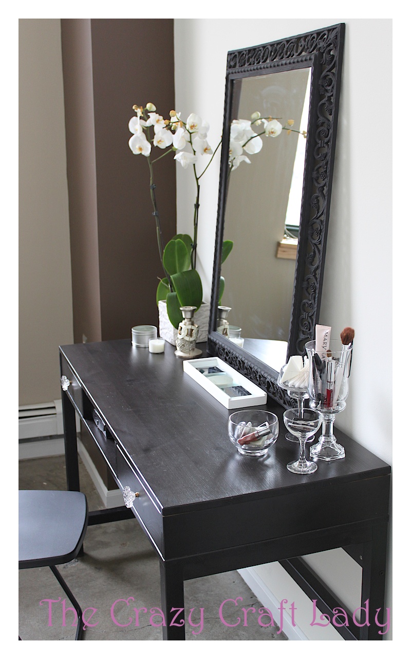 Ikea Desk vanity How to Turn an Inexpensive Desk into a Vanity The