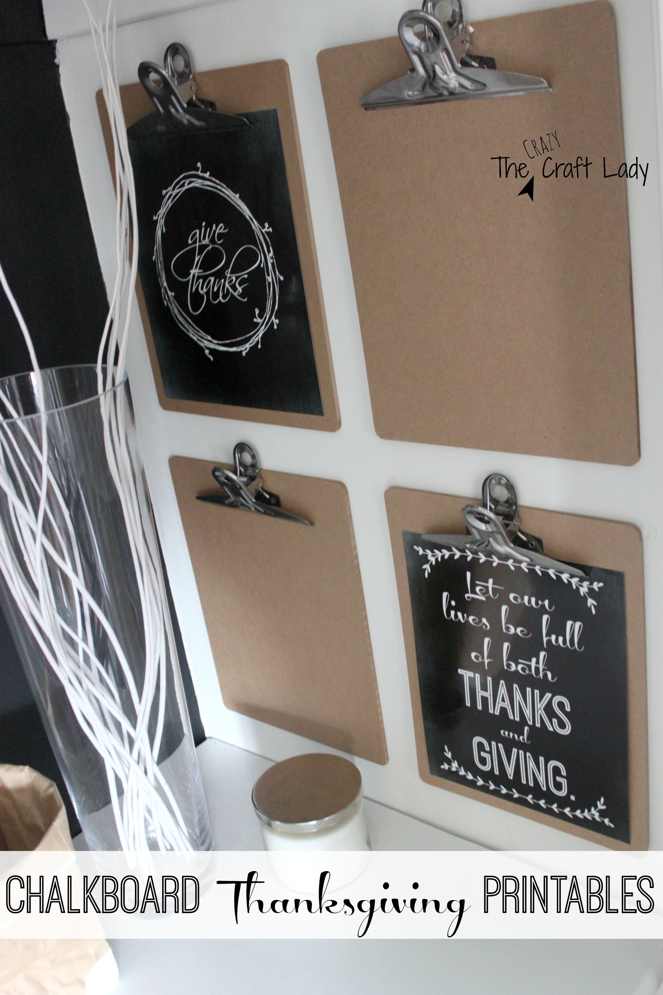Two Thanksgiving Chalkboard Printables - The Crazy Craft Lady